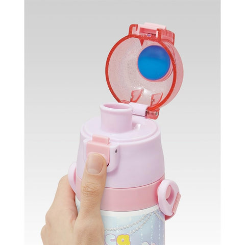 Skater SKDC4-A Children's Stainless Steel Water Bottle, 2-Way Direct Drinking, 16.5 fl oz (470 ml), Cup Drinking 15.2 fl oz (430 ml), Licca-chan, Kid-friendly Lightweight Type, For Girls, Hot and Cold