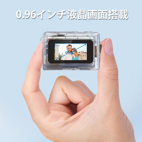 SACCONNECT miniカメラ 小型デジタルカメラ スマホに送れる 固定焦点 約100万画素 720P HD 動画 0.96インチ液晶画面 USB Type-C Android microSDカード コンパクト 軽量 初心者向け 子供 (クリアホワイト) SMC01-TWH