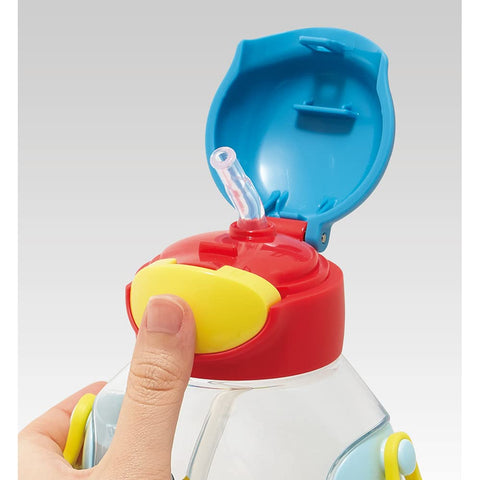 Skater PDSH6DX-A Water Bottle with Straw, 18.9 fl oz (530 ml), Tomica Straw Water Bottle, One Push for Kids