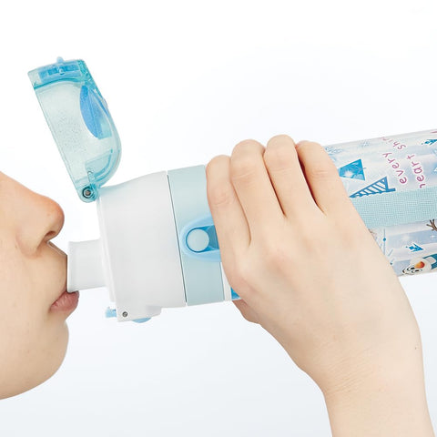 Skater SKDC4-A Children's Friendly, Lightweight, Stainless Steel, 2-Way Water Bottle, 15.2 fl oz (430 ml), Disney, Frozen 24, For Kids, Direct Drinking, Cup Included, Stainless Steel