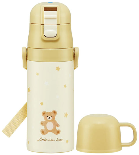 스케이터 (스케이터) 아동용 물병, 투웨이, 다이렉트 드링킹 컵, 리틀 베어, 베이지, 350ml (직접 마시는 경우), 420ml (직접 마시는 경우), 스테인리스 스틸, 어린이, 소용량, 여아용, SKDC3