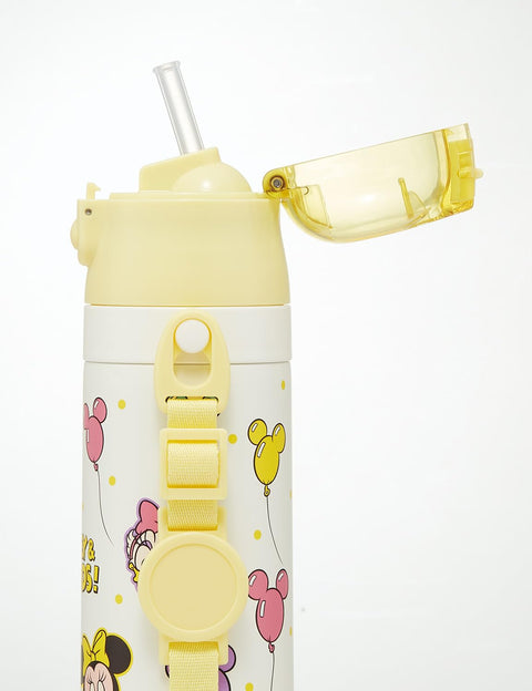 Skater SKCP3 Children's Stainless Steel Water Bottle, 2-Way Drinking Straw, 13.5 fl oz (400 ml), Cup Drinking, 11.8 fl oz (350 ml), Kid-friendly Lightweight Type, Disney, Mickey & Friends, Small