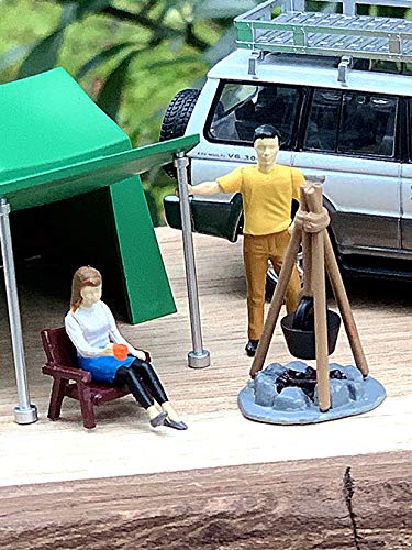 ジオコレ64 1/64 #カースナップ01a キャンプ (TLV-NEO 三菱パジェロ ミッドルーフワイドVR 専用カラー 付属) アクセサリー & 完成ミニカーセット