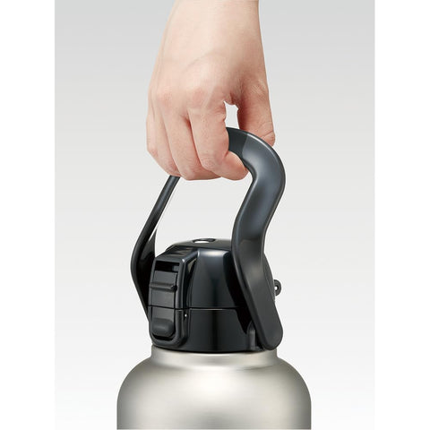Skater STD20H-A Stainless Steel Water Bottle with Handle, Direct Drinking, 6.6 gal (2 L), Large Capacity, One Push Type, Silver, 6.8 fl oz (2000 ml), Vacuum Double Layer, Thermos Flask