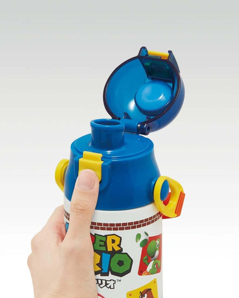 Skater SDC6N-A Water Bottle, 20.8 fl oz (580 ml), Super Mario, 23, Direct Drinking, Stainless Steel, Sports Bottle
