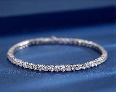 FANCIME モアッサナイト レスレット レディース テニス ブレスレット 幅3mm 4mm 5mm tennis 腕輪 純銀 金色 シルバー S925 ご褒美 クリスマス 誕生日 記念日 プレゼント ギフトラッピング付