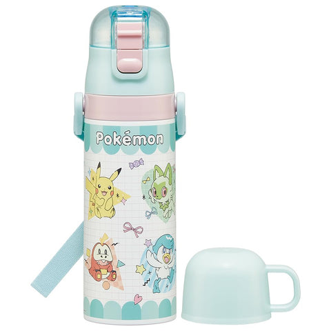 スケーター(Skater) 子供用 ステンレス 水筒 2way 直飲み 470ml コップ飲み 430ml 子供に優しい軽量タイプ ポケモン ポッピングアップ 保温 保冷 waterbottle スポーツボトルキッズ こども 水瓶 SKDC4-A