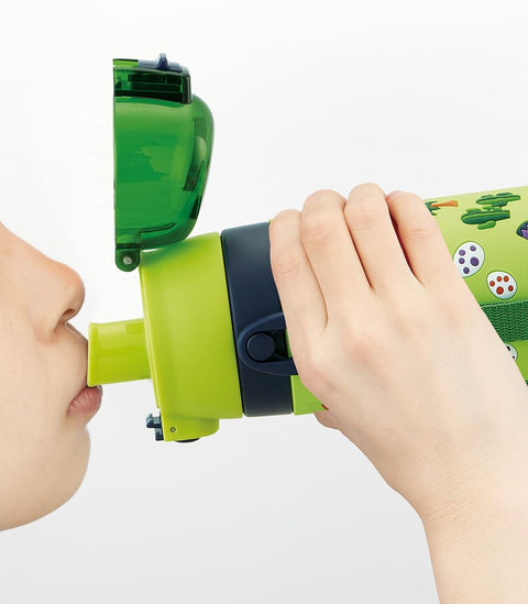 Skater SDPV5-A Children's Stainless Steel Water Bottle, Direct Dinosaurus, 16.2 fl oz (480 ml), Children's Friendly, Lightweight Type, For Boys, Cold Insulation, 3D Printed Waterbottle, Sports Bottle,