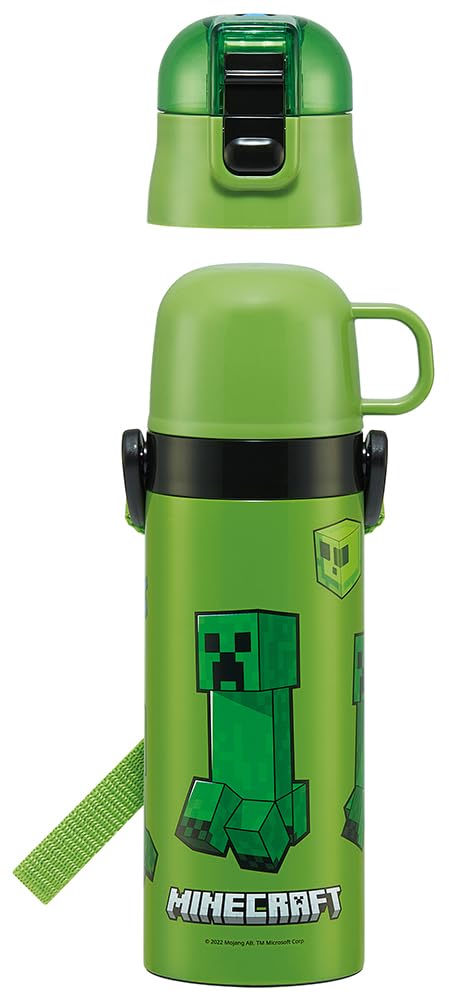 Skater 兒童用 不鏽鋼水杯 2way 直飲 470毫升 水杯 430毫升 Minecraft 兒童溫和輕量 男生 保溫、保冷Minecraft waterbottle 運動水杯 可愛 兒童 兒童 水瓶 SKDC4-A
