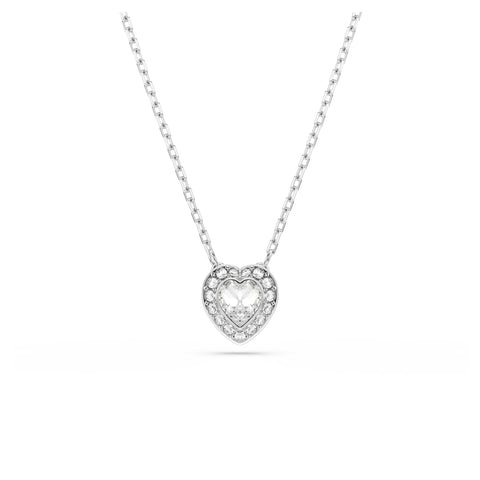 [Official] [Swarovski] Ariana Grande x Pendant, Mixed Cut, Heart, White, Rhodium Plating, Crystal, No Gemstone
