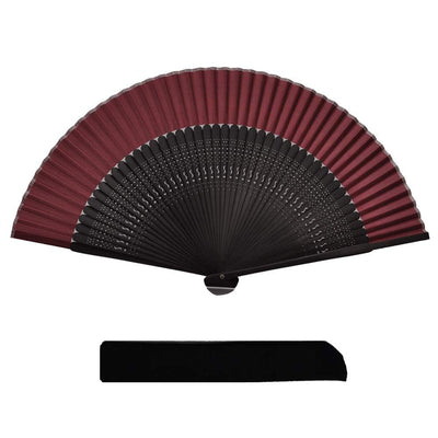 Keisendo Fan, Silk, Bamboo, Simple, Plain, Durable, with Bag Case, Unisex, for Men and Women, Japanese Style