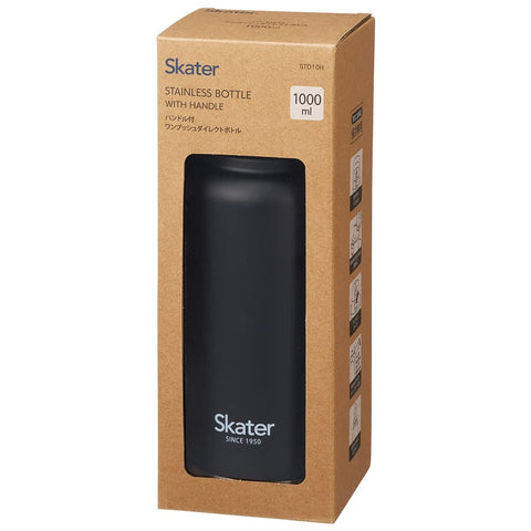 Skater STD10H-A Stainless Steel Direct Bottle with Handle, 33.8 fl oz (1,000 ml), Black