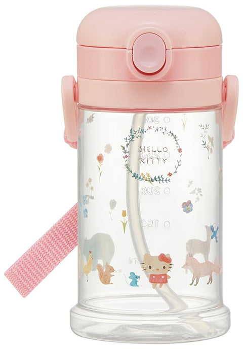 Skater KSHW2N-A Straw Mug for Babies, Folding Handle & Shoulder Type, 2-Way Type, 12.5 fl oz (370 ml), Sanrio Kitty, Ages 1 and Up