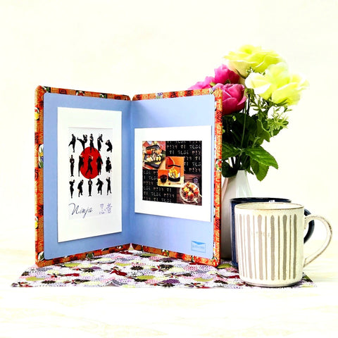Happiness & Longevity Greeting Card & Standing Double Photo Frame