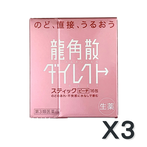 【3%OFF】龍角散ダイレクトスティックピーチ 16包 ×3