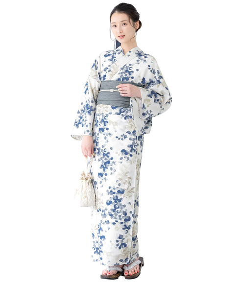 [SOUBIEN] ソウビエン 浴衣 4点 セット セパレート 新二部式浴衣 floro レディース (浴衣/兵児帯/伊達締め/下駄)