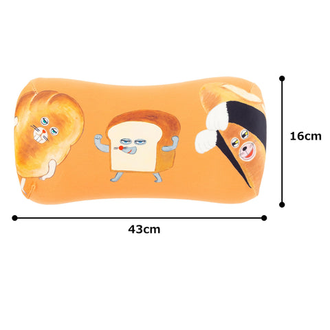 MORIPiLO 4621500 Bread Dribble Memory Foam Pillow, 6.3 x 13.0 x 3.1 inches (16 x 33 x 8 cm), Lumbar, Backrest, Support, Stuffed Toy, Cushion, Character Goods, Brown, Morishita