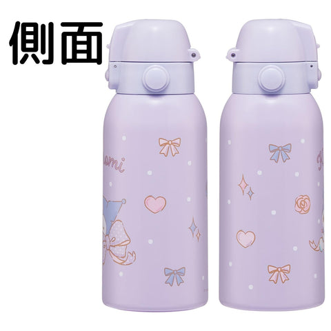 스케이터 (스케이터), 어린이용 스테인리스 스틸 물병, 직접 마시는 것, 600ml, 어린이용, 경량 타입, 산리오, 크로미, 빅 리본, 여아용, 단열, 물병, 스포츠 보틀, 어린이 물병, STCH6-A