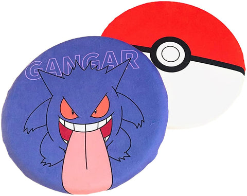 MORIPiLO 座布団 椅子 クッション ポケモン BIG モンスターボール ゲンガー グッズ ぬいぐるみクッション 低反発 パープル 40x40x4cm まくらのモリシタ 370786