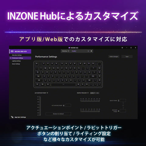Sony INZONE KBD-H75 Gaming Keyboard: KBD-G900 Fnatic Joint Development / Numeric Keyless / English Layout / Aluminum Top Case / Volume Control Dial / Polling Rate 8,000Hz / Gasket Mount
