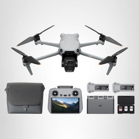 DJI Air 3S Fly More Combo (RC 2 Screen Transmitter Included) Drone with 4K Camera, 1" CMOS, Wide Angle & Medium Telephoto for Adults, 4K/60fps, HDR Video, Omnidirectional Detection, Long Flight Time,