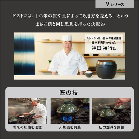 パナソニック 炊飯器 1升 最高峰モデル ビストロ 匠技AI 加圧熱風ポンプ搭載 お手入れ部品2点 ブラック SR-V18BA-K