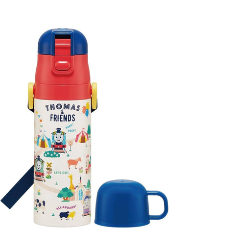 스케이터 (스케이터) 어린이용 스테인리스 스틸 물병, 투웨이, 다이렉트 드링크, 470ml, 컵 드링크, 430ml, 어린이용, 경량 타입, 토마스 더 탱크 엔진 남아용, 단열 물병, 스포츠 보틀, 어린이, 어린이, 어린이, 어린이, 어린이, 어린이, 어린이, 물병, SKDC4-A