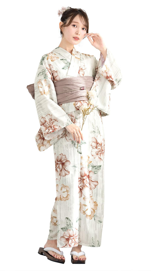 [SOUBIEN] ソウビエン 浴衣 3点 セット セパレート 新二部式浴衣 floro レディース (浴衣/兵児帯/伊達締め)