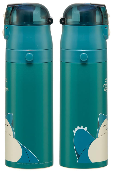 Skater SDC4 Children's Stainless Steel Water Bottle, Direct Drinking, 16.5 fl oz (470 ml), Kid-friendly Lightweight Type, Pokemon Snorlax 24, Water Bottle, Sports Bottle, For Kids