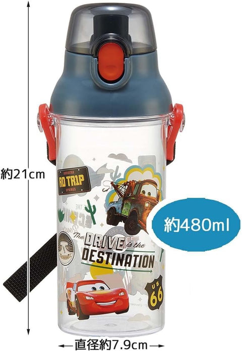 Skater PSB5TR-A Water Bottle, 16.9 fl oz (480 ml), Disney Cars 24, Plastic Clear Bottle, For Kids, Made in Japan