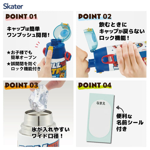 스케이터 (Skater) 어린이용 스테인리스 스틸 물병, 다이렉트 드링크, 580ml, PAW Patrol 24, 어린이용, 경량, 단열 물병, 스포츠 보틀, 귀여운 어린이, 어린이, 어린이, 물병, 어린이, 물병 SDC6N-A