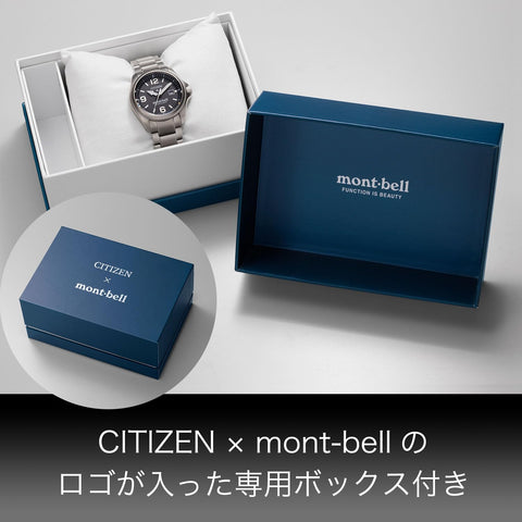 CITIZEN BN0247-52E PROMASTER x MONT-BELL Wristwatch, Solar Powered, Eco-Drive, Waterproof, Lightweight, Exclusive Box Included, Titanium, Men's, Outdoors, Analog, Easy to Read, Second Hand, Date, Solar, Silver, Black