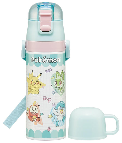 スケーター(Skater) 子供用 ステンレス 水筒 2way 直飲み 470ml コップ飲み 430ml 子供に優しい軽量タイプ ポケモン ポッピングアップ 保温 保冷 waterbottle スポーツボトルキッズ こども 水瓶 SKDC4-A
