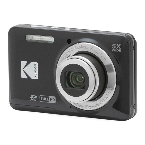 KODAK PIXPRO 好用 變焦 FZ55-BK 16MP 數位相機 光學5倍變焦 廣角 28mm 2.7吋液晶螢幕(黑色)