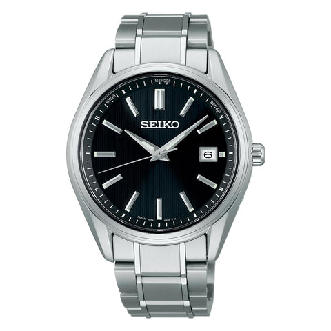 Seiko Selection S-Series Titanium Solar Radio Watch, silver/black, 1 piece, Bracelet Type