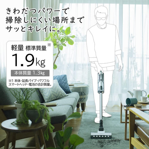 【Amazon.co.jp限定】 日立 掃除機 コードレス スティッククリーナー 強力パワー 自走式 PV-BH500A1 パワーブーストサイクロン 日本製 ホワイト ハンディクリーナー スタンド式充電台付き