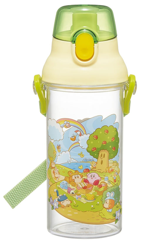 스케이터 (Skater) PSB5TR68151 아동용 플라스틱 물병, 투명, 480ml, 원푸시 타입, 커비 드림 랜드 피크닉