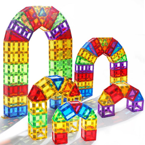 MAGBLOCK 46 Pieces Magnetic Blocks, 2.6 inches (6.5 cm), Magnetic Blocks, Children's Educational Toys, Popular Toy for Girls, Boys, Birthdays, Kindergarten, Christmas Gifts (Japanese Manual Included)