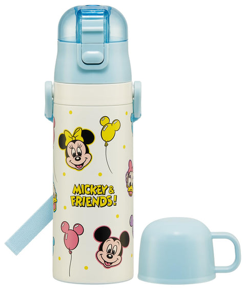 スケーター(Skater) 子供用 ステンレス 水筒 2way 直飲み 470ml コップ飲み 430ml 子供に優しい軽量タイプ ディズニー ミッキー&フレンズ 風船 保温 保冷 waterbottle スポーツボトルキッズ 子供 こども 水瓶 SKDC4-A