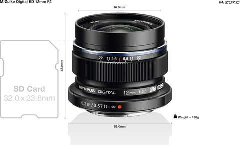 올림푸스 모노포컬 렌즈 M.ZUIKO 디지털 ED 12mm F2.0 블랙 ED 12mm F2.0 블랙