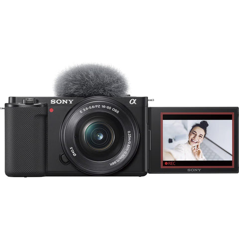Sony Interchangeable Lens Vlog Camera Power Zoom Lens Kit (Included Lens: SELP1650) Sony ZV-E10L Digital Camera B, VLOGCAM, Windscreen Included, Black
