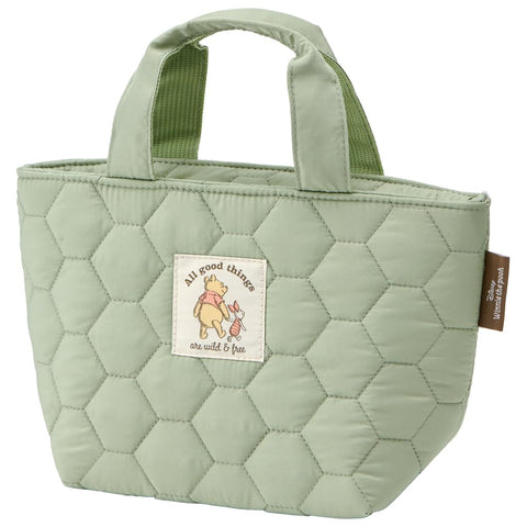 Skater KKLB2-A Quilted Fabric, Insulated Lunch Bag, 11.8 x Depth 4.7 x Height 7.1 inches (30 x 12 x 18 cm), Disney Winnie the Pooh