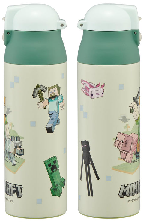 Skater SDPC5 Minecraft Mug Bottle, 17.3 fl oz (490 ml), Thermal, Cold Insulation, Stainless Steel Water Bottle