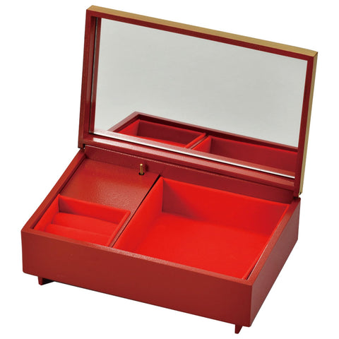 Maeju Lacquerware Artisan Jewelry Box with Music Box, White Fuji (G) 7V-312