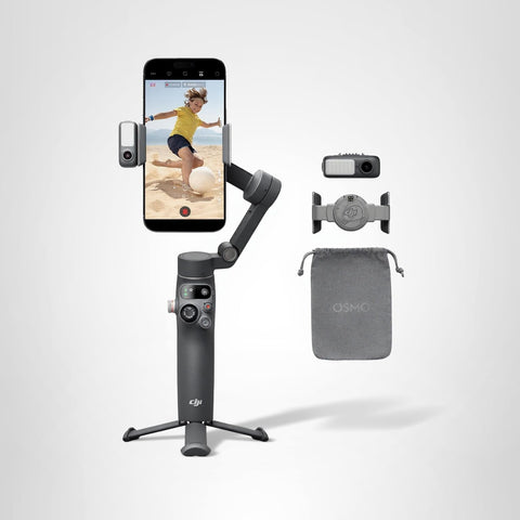 DJI Smartphone Gimbal Osmo Mobile 7P Gimbal Stabilizer (iPhone/Android), Native Tracking, Lighting, 3-Axis Smartphone Gimbal, Quick Start, One-Tap Editing, Built-in Extension Rod & Tripod, 10 Hours of