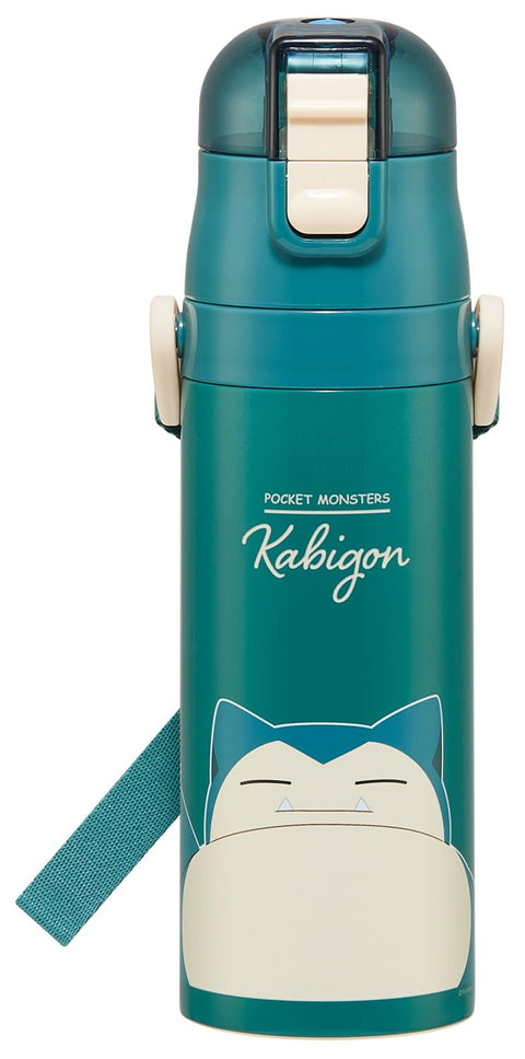 Skater SDC4 Children's Stainless Steel Water Bottle, Direct Drinking, 16.5 fl oz (470 ml), Kid-friendly Lightweight Type, Pokemon Snorlax 24, Water Bottle, Sports Bottle, For Kids