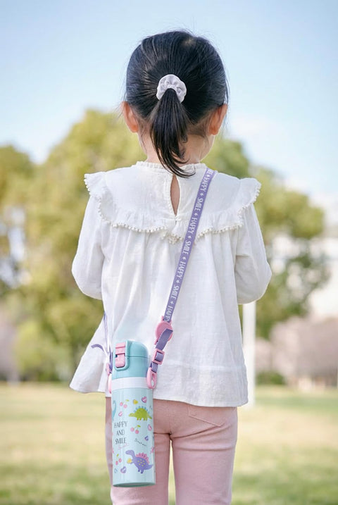Skater SDC4 Children's Stainless Steel Water Bottle, Direct Drinking, 16.5 fl oz (470 ml), Children's Friendly Lightweight Type, Sanrio My Melody, Big Ribbon, For Girls, Cold Insulation, Water Bottle,