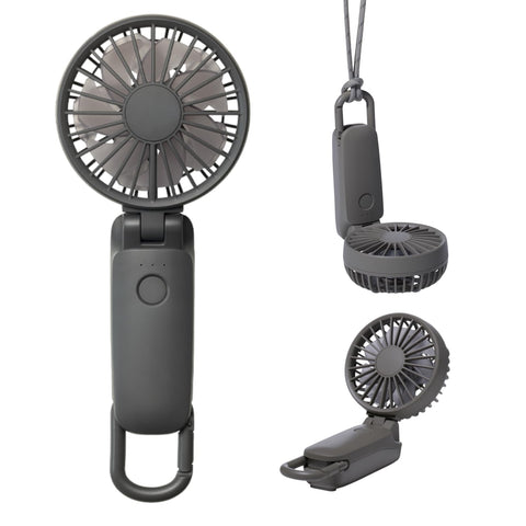 RHYTHM 9ZF040RH82 Handy Fan, 2025 Large Airflow, Silent, 3-Way (Handheld, Neck or Tabletop), 5 Levels of Air Flow, Type-C Compatible, Carabiner & Strap, Small, Portable Fan, Silky Wind Mobile 3.2,