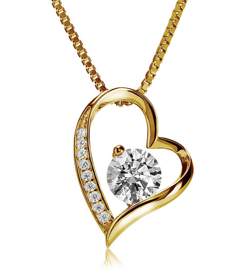 Swarovski Open Heart Necklace Women's Gift Set, Made in Japan, Silver, Cubic Zirconia