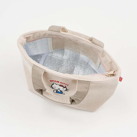 Skater KCOB2-A Corduroy Fabric, Cold Insulation, Lunch Bag, 11.8 x Depth 4.7 x Height 7.1 inches (30 x 12 x 18 cm), Wide Bag, Lunch Box Holder, Lunch Bag, Stylish, Cute, Sanrio Hello Kitty